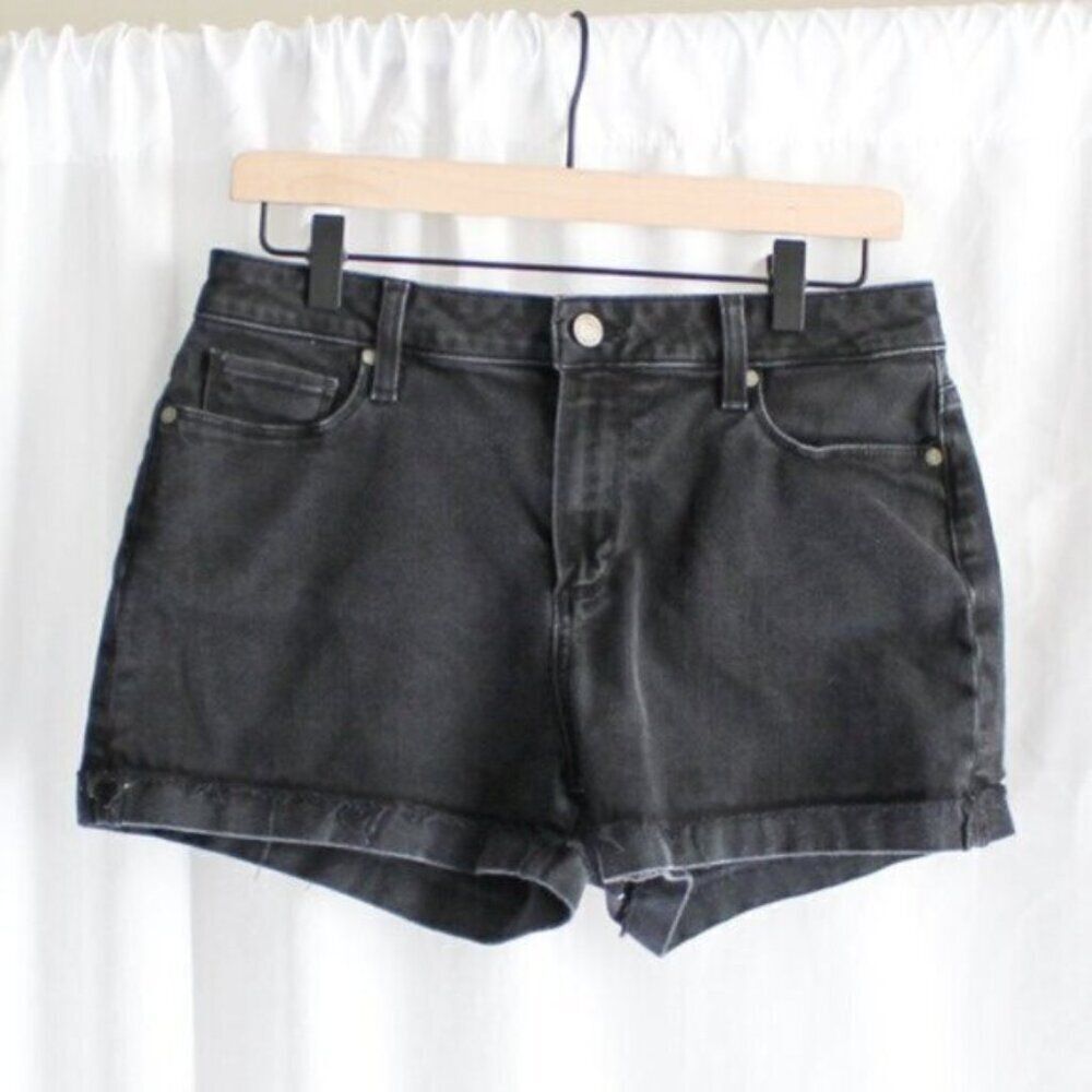 Paige High Waisted Black Denim Shorts 29